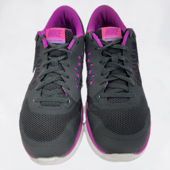 Nike Flex 2015 Run Shoes 709021-001 Women Size 8.5 Fuchsia Lace Up Lightweight - Picture 3 of 13